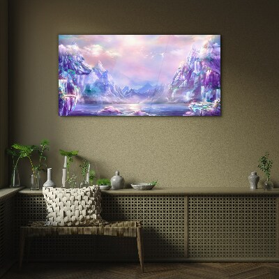 Magical mountain landscape Glass Wall Art