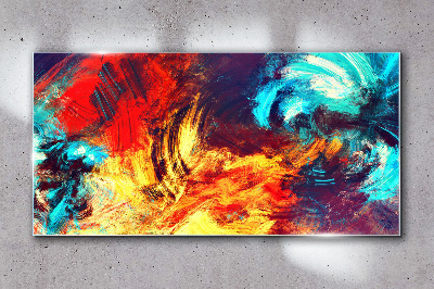 Expressive dance of colors Glass Wall Art