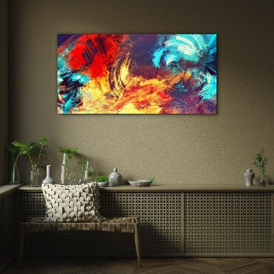 Expressive dance of colors Glass Wall Art