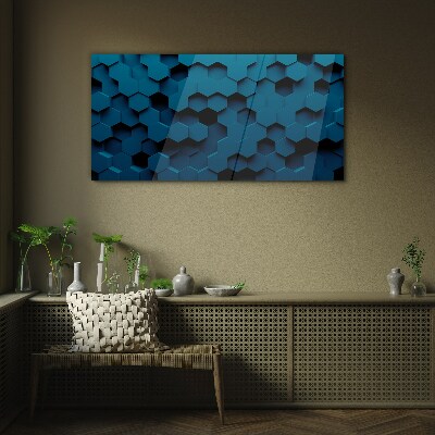 Hexagon pattern Glass Wall Art