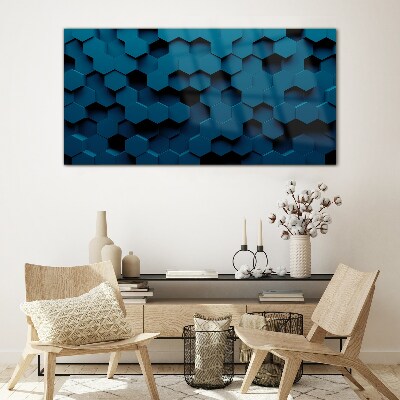 Hexagon pattern Glass Wall Art