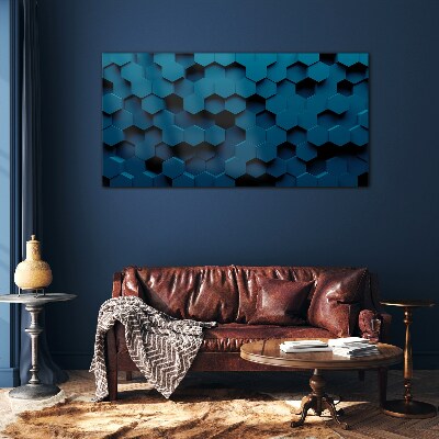 Hexagon pattern Glass Wall Art