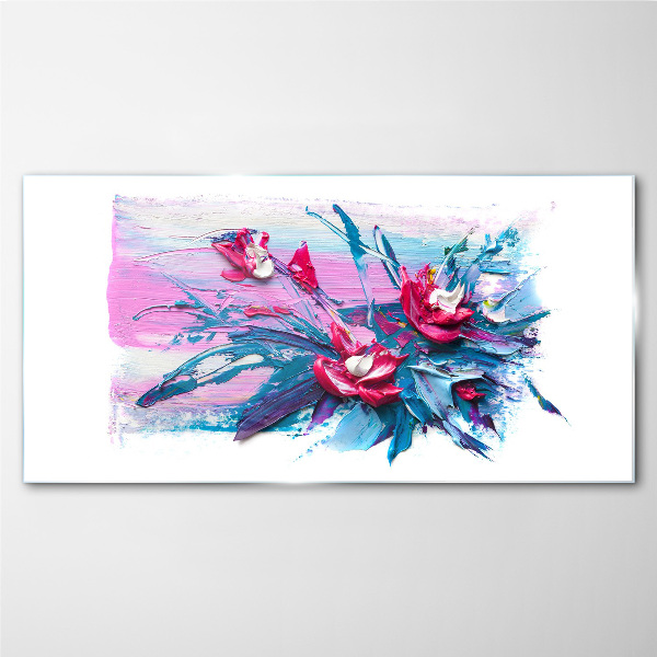A floral arrangement in intense colours Glass Wall Art