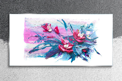 A floral arrangement in intense colours Glass Wall Art