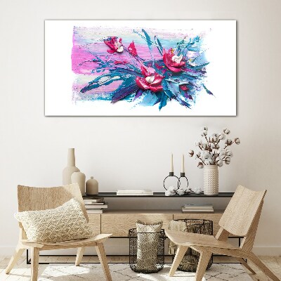 A floral arrangement in intense colours Glass Wall Art