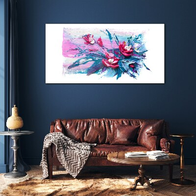A floral arrangement in intense colours Glass Wall Art