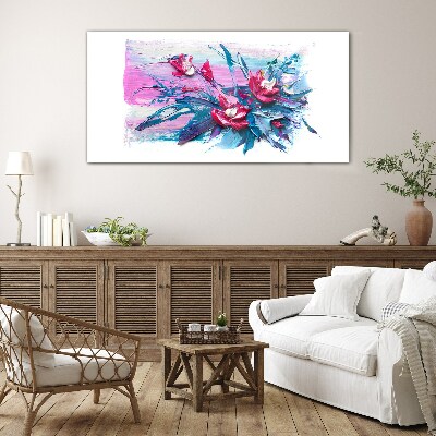 A floral arrangement in intense colours Glass Wall Art