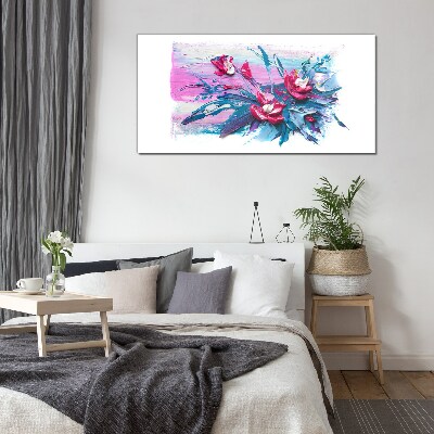 A floral arrangement in intense colours Glass Wall Art