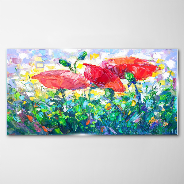 A flower dream in colors Glass Wall Art