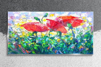 A flower dream in colors Glass Wall Art