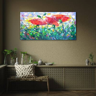 A flower dream in colors Glass Wall Art