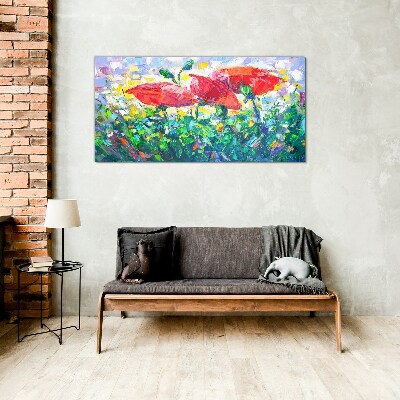 A flower dream in colors Glass Wall Art