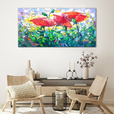 A flower dream in colors Glass Wall Art