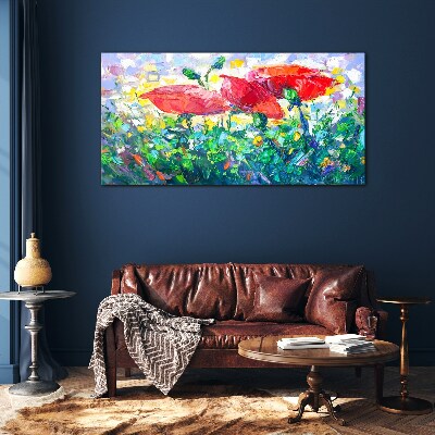 A flower dream in colors Glass Wall Art