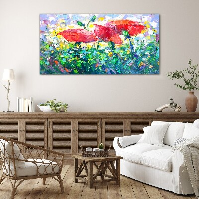 A flower dream in colors Glass Wall Art