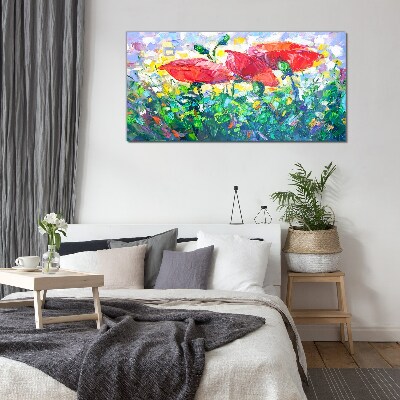 A flower dream in colors Glass Wall Art
