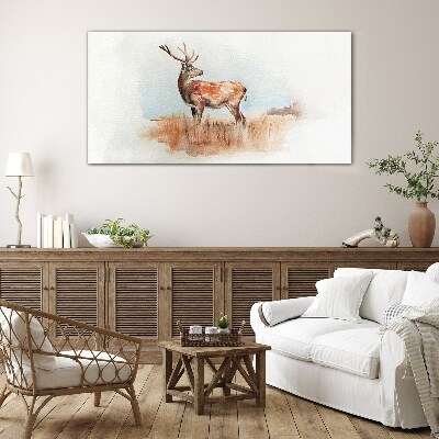 Deer in the meadow Glass Wall Art