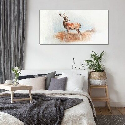 Deer in the meadow Glass Wall Art