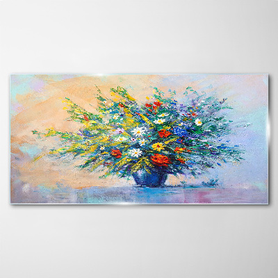 Spring bouquet of flowers Glass Wall Art