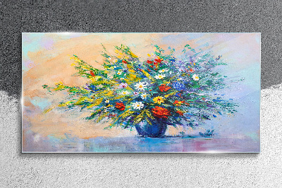 Spring bouquet of flowers Glass Wall Art