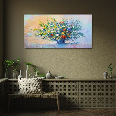 Spring bouquet of flowers Glass Wall Art