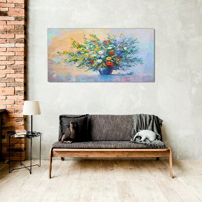 Spring bouquet of flowers Glass Wall Art