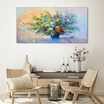 Spring bouquet of flowers Glass Wall Art