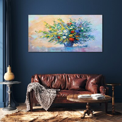 Spring bouquet of flowers Glass Wall Art