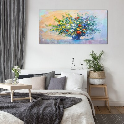 Spring bouquet of flowers Glass Wall Art