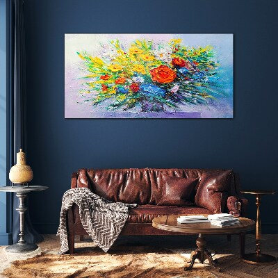 A floral arrangement in intense colours Glass Wall Art