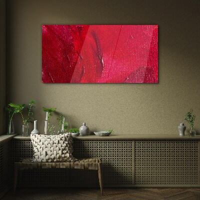 Intense Abstract Red Glass Wall Art
