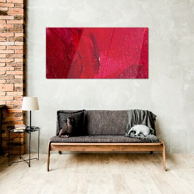 Intense Abstract Red Glass Wall Art