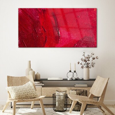 Intense Abstract Red Glass Wall Art