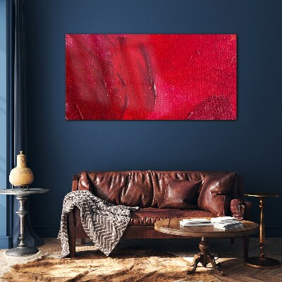 Intense Abstract Red Glass Wall Art