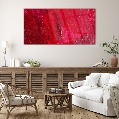 Intense Abstract Red Glass Wall Art