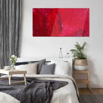 Intense Abstract Red Glass Wall Art