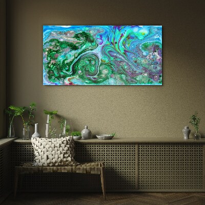 Ocean waves of colors Glass Wall Art