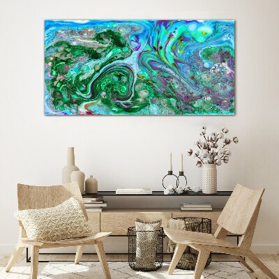 Ocean waves of colors Glass Wall Art