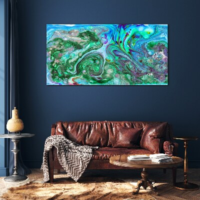 Ocean waves of colors Glass Wall Art