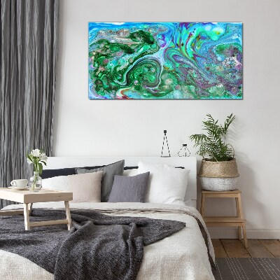 Ocean waves of colors Glass Wall Art