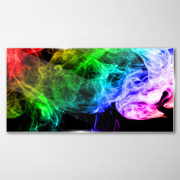 Dance of colored streaks Glass Wall Art
