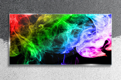 Dance of colored streaks Glass Wall Art