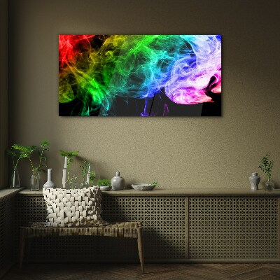Dance of colored streaks Glass Wall Art