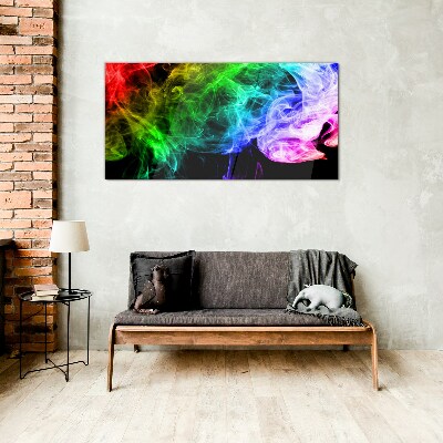 Dance of colored streaks Glass Wall Art