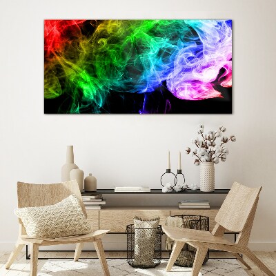 Dance of colored streaks Glass Wall Art