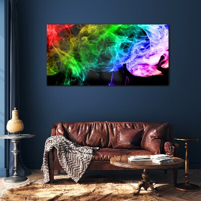 Dance of colored streaks Glass Wall Art