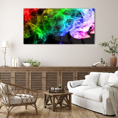 Dance of colored streaks Glass Wall Art