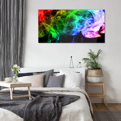 Dance of colored streaks Glass Wall Art