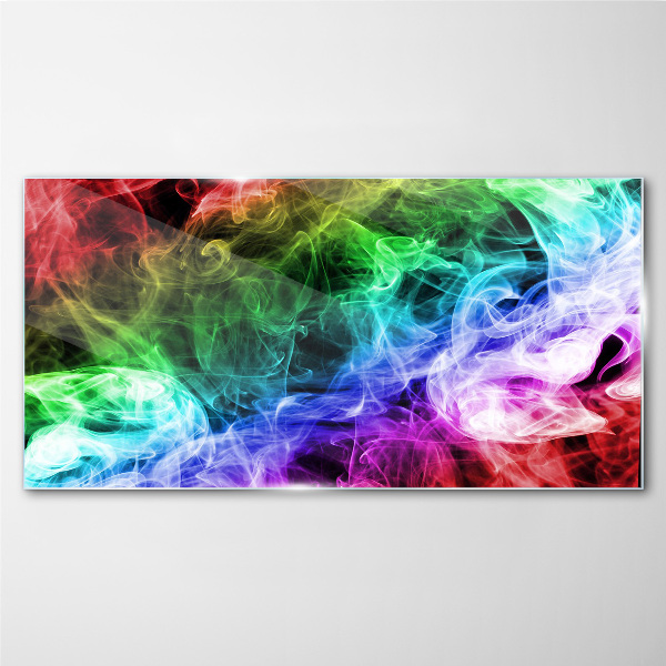 Colorful Smoke Swirl Glass Wall Art