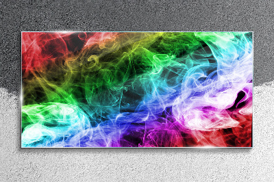 Colorful Smoke Swirl Glass Wall Art